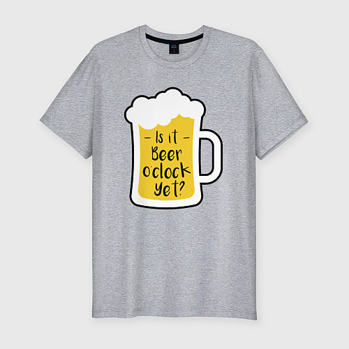 Мужская slim-футболка Время пива / Меланж – фото 1