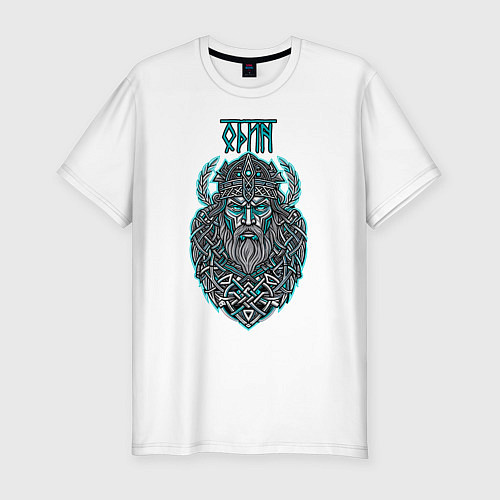 Мужская slim-футболка Славянский бог один тату / Белый – фото 1