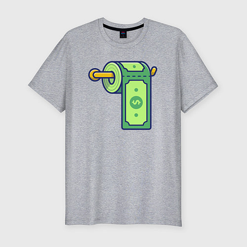 Мужская slim-футболка Бумажные деньги / Меланж – фото 1