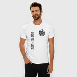 Футболка slim-fit Символ оберег волчья лапа - живи свободно, цвет: белый — фото 2