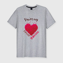 Футболка slim-fit Ты моя вечная валентинка-you re my forever valenti, цвет: меланж