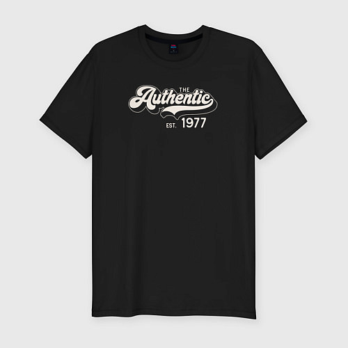 Мужская slim-футболка Authentic 1977 / Черный – фото 1