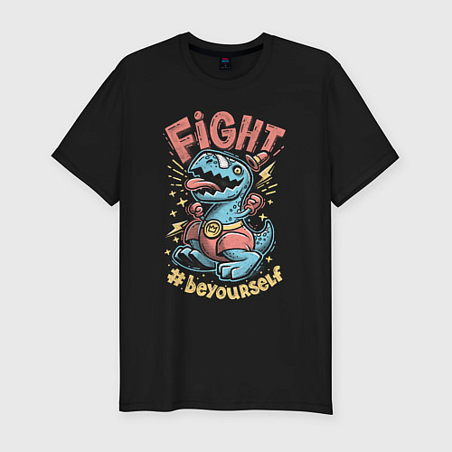 Мужская slim-футболка Fight Dark / Черный – фото 1