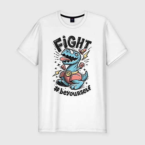 Мужская slim-футболка Fight Light / Белый – фото 1