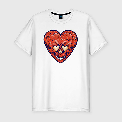 Мужская slim-футболка Дьявольское сердце / Белый – фото 1