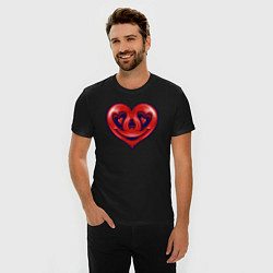 Футболка slim-fit Smiling heart, цвет: черный — фото 2