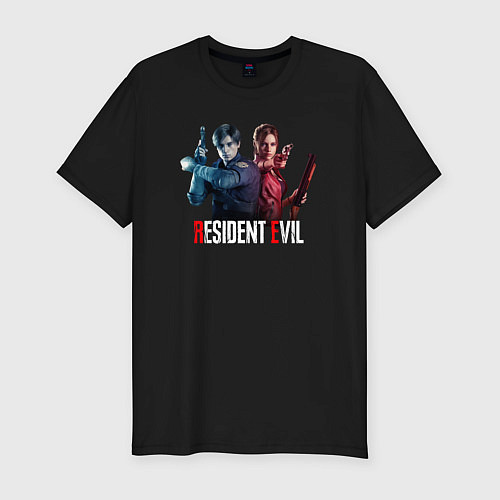 Мужская slim-футболка Resident Evil game color / Черный – фото 1