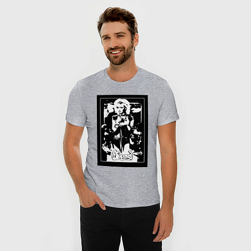 Мужская slim-футболка Группа Мираж винтажный плакат / Меланж – фото 3