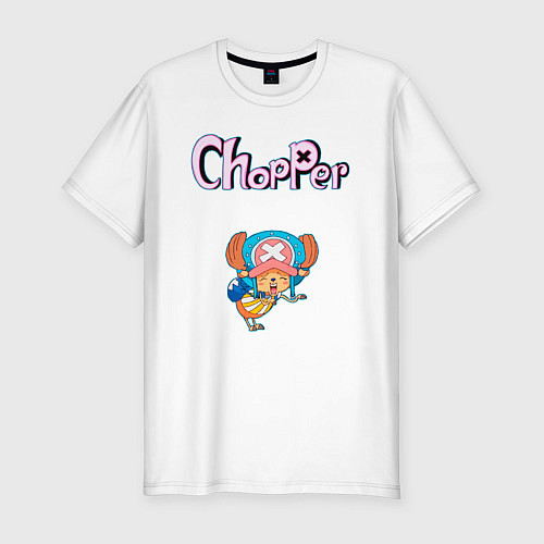 Мужская slim-футболка Чоппер доктор из аниме ван пис / Белый – фото 1
