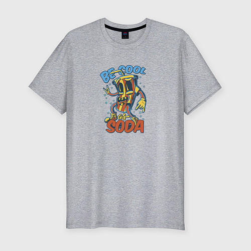 Мужская slim-футболка Холодная газировка / Меланж – фото 1