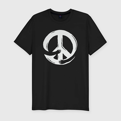 Мужская slim-футболка Руки мира / Черный – фото 1
