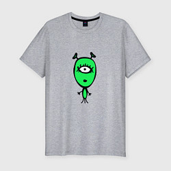 Мужская slim-футболка Милый инопланетянин