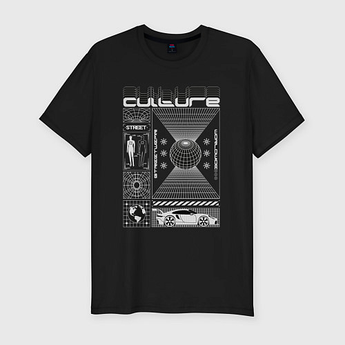 Мужская slim-футболка Culture streetwear / Черный – фото 1