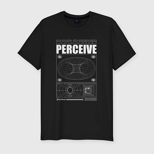 Мужская slim-футболка Perceive streetwear / Черный – фото 1