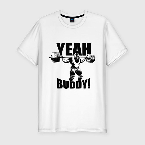 Мужская slim-футболка Ronnie Coleman - yeah buddy / Белый – фото 1