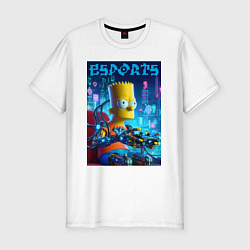 Мужская slim-футболка Cyber Bart Simpson - esport