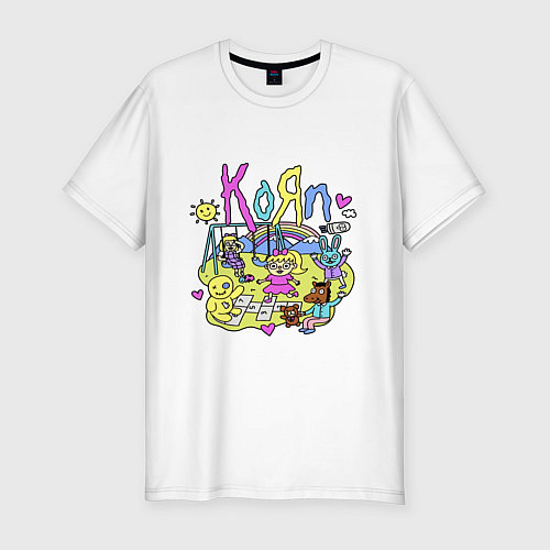 Мужская slim-футболка Korn - childs / Белый – фото 1