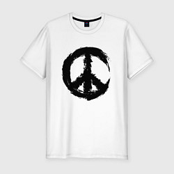 Мужская slim-футболка Знак мира пацифик крест