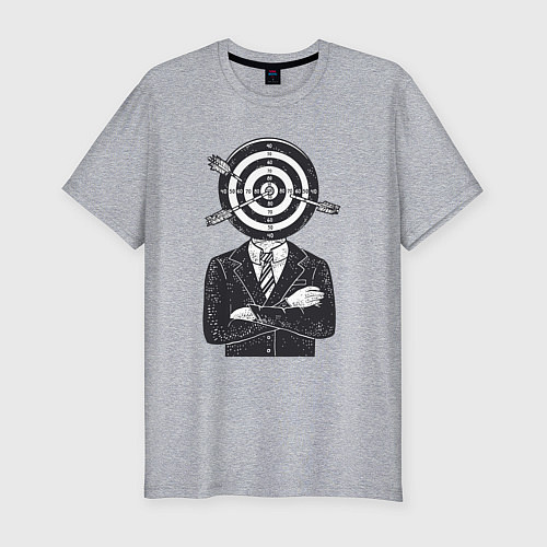 Мужская slim-футболка Человек дартс / Меланж – фото 1
