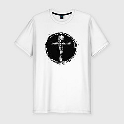 Мужская slim-футболка Крест в круге фактурный