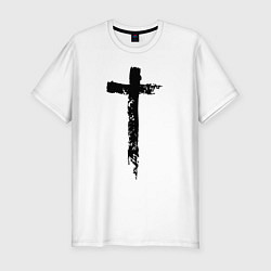 Мужская slim-футболка Крест простой графика