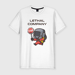 Футболка slim-fit Lethal company: Stop Please, цвет: белый