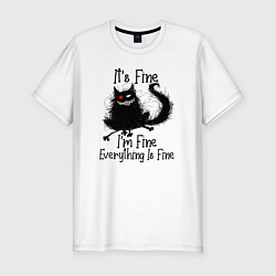 Футболка slim-fit Im fine everything, цвет: белый