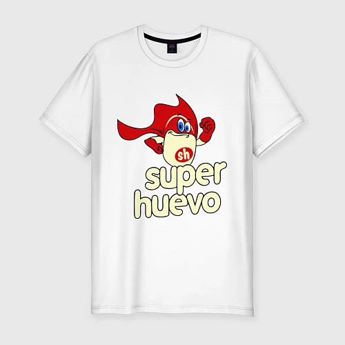 Мужская slim-футболка Super Huevo / Белый – фото 1
