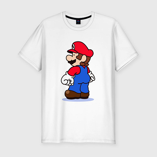 Мужская slim-футболка Марио с принцессой / Белый – фото 1