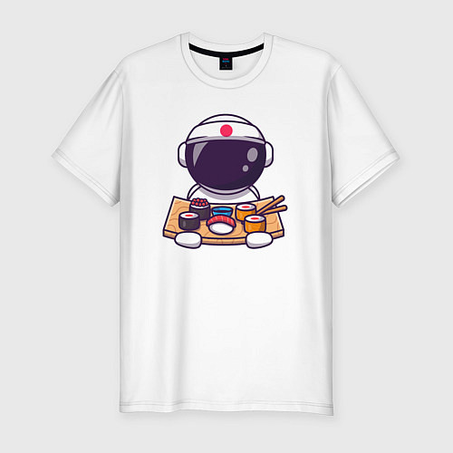 Мужская slim-футболка Space sushi / Белый – фото 1
