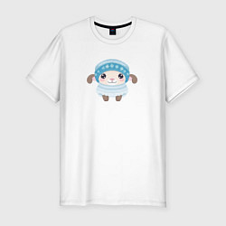 Мужская slim-футболка Маленькая овечка