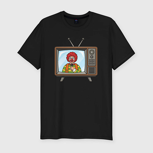 Мужская slim-футболка Клоунское телевидение / Черный – фото 1
