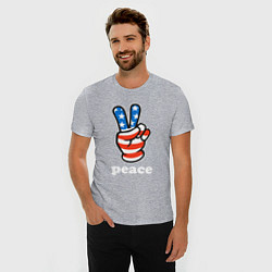 Футболка slim-fit USA peace, цвет: меланж — фото 2