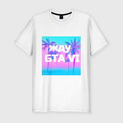 Мужская slim-футболка ЖДУ GTA VI