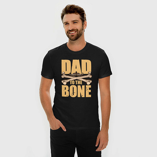 Мужская slim-футболка Отец до мозга костей / Черный – фото 3