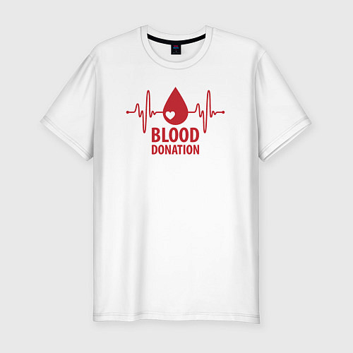 Мужская slim-футболка Донорство крови / Белый – фото 1