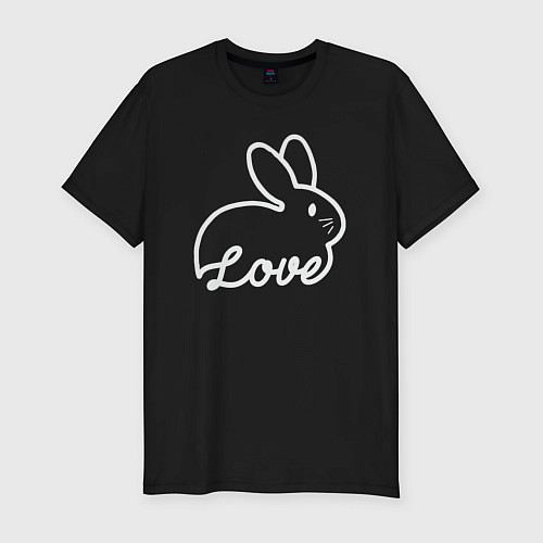 Мужская slim-футболка Love bunny / Черный – фото 1