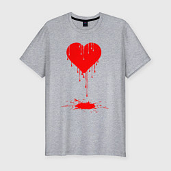 Футболка slim-fit Bloody heart, цвет: меланж