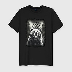 Футболка slim-fit Большой Медведь, цвет: черный