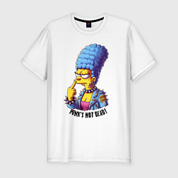Мужская slim-футболка Marge Simpson - punks not dead motto