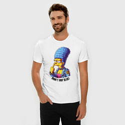 Футболка slim-fit Marge Simpson - punks not dead motto, цвет: белый — фото 2