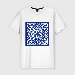 Мужская slim-футболка Азулежу синий узор