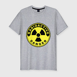 Мужская slim-футболка Danger radiation sign