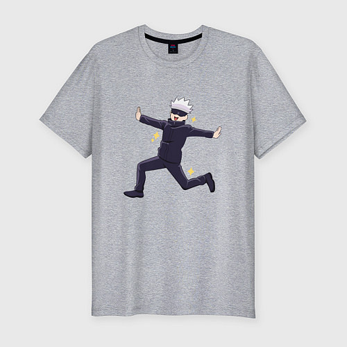 Мужская slim-футболка Satoru Gojo / Меланж – фото 1