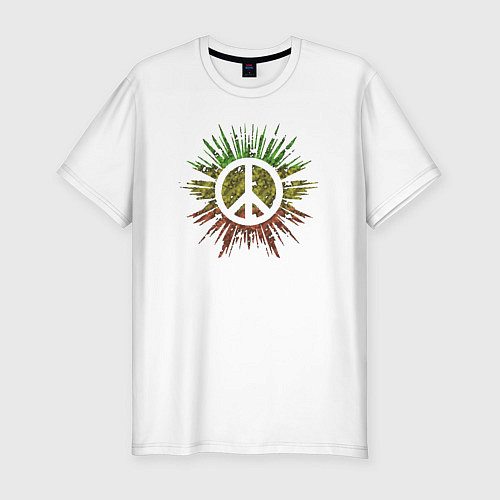 Мужская slim-футболка Peace splash / Белый – фото 1