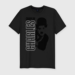 Мужская slim-футболка Чарльз Чаплин