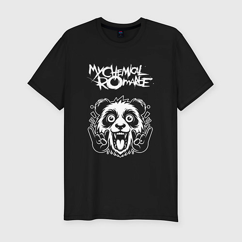 Мужская slim-футболка My Chemical Romance rock panda / Черный – фото 1