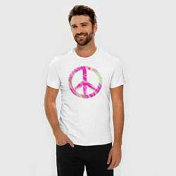 Футболка slim-fit Pink peace, цвет: белый — фото 2