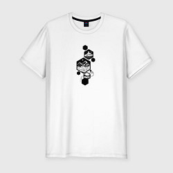 Футболка slim-fit Горные хребты, цвет: белый