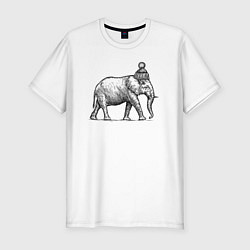 Футболка slim-fit Слон замерз, цвет: белый